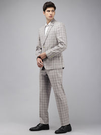 Park Avenue Checked Notched Lapel Single-Breasted 2 Piece Formal Suits