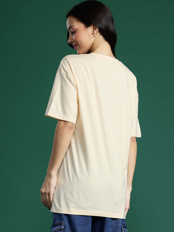 DressBerry Printed Drop-Shoulder Sleeves Pure Cotton T-shirt
