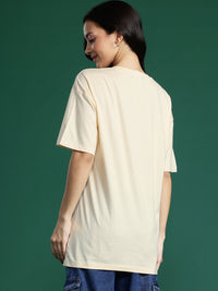 DressBerry Printed Drop-Shoulder Sleeves Pure Cotton T-shirt