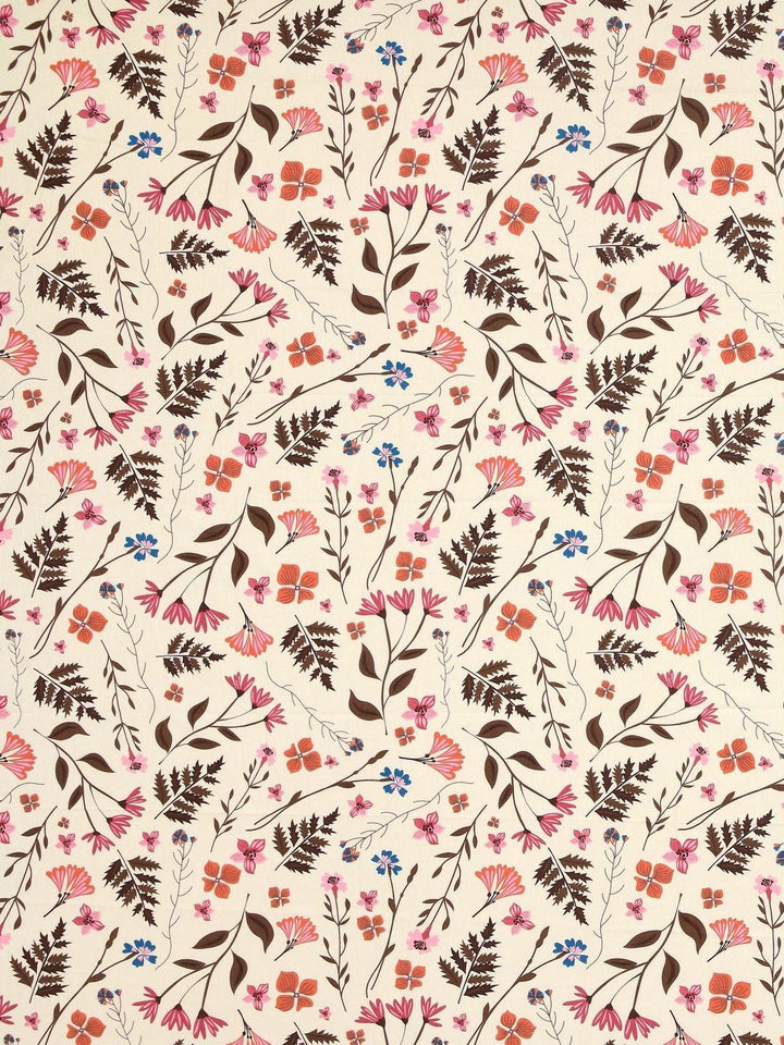 BOMBAY DYEING Epigram Cream-Coloured Printed Pure Cotton 120 TC Queen Bedsheet Set 2.24 m X 2.54 m