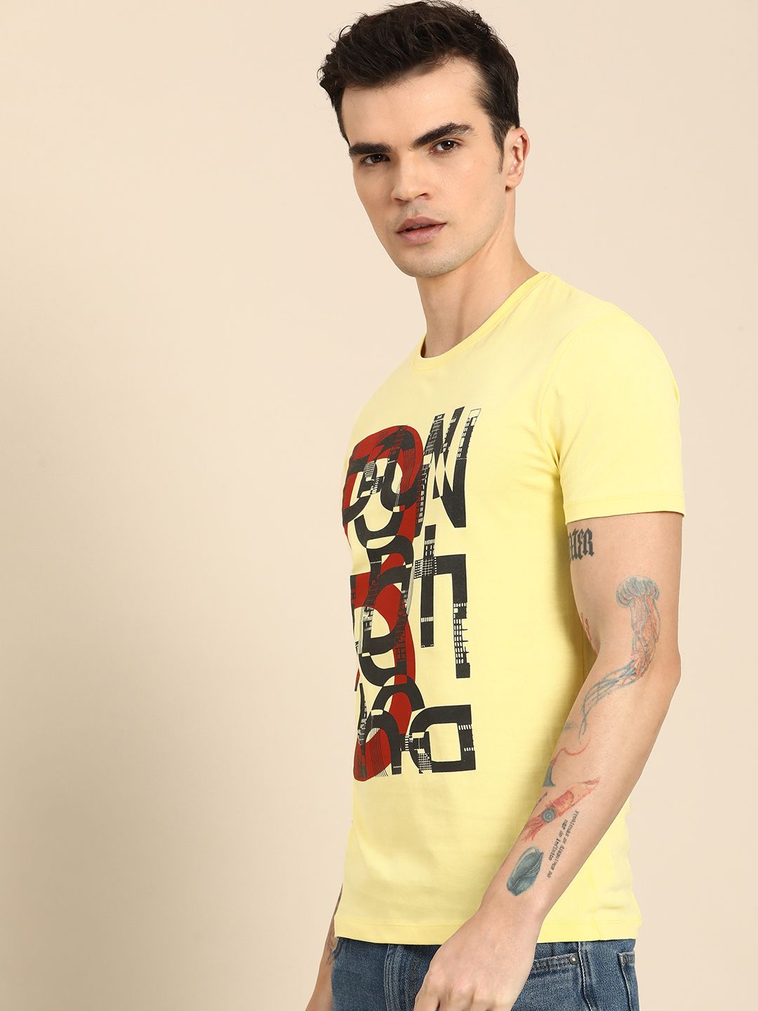 Being Human Typography Printed Pure Cotton T-shirt