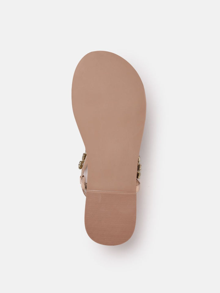 Lino Perros Women Embellished Party Open Toe Flats