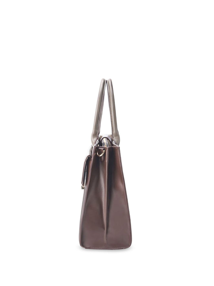 Lino Perros Colourblocked Oversized Structured Satchel with Applique