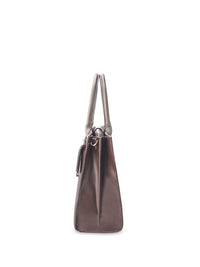 Lino Perros Colourblocked Oversized Structured Satchel with Applique