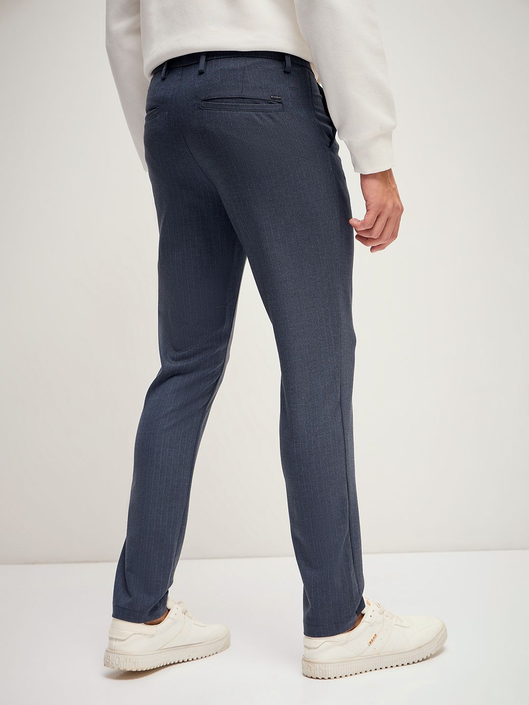 THE BEAR HOUSE Men Solid 4 Way Stretch Formal Trouser