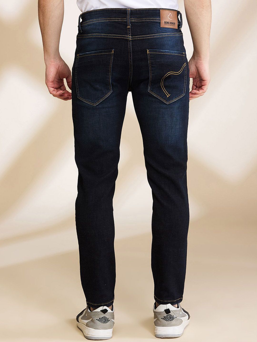 Being Human Men Low Distress Light Fade Jeans