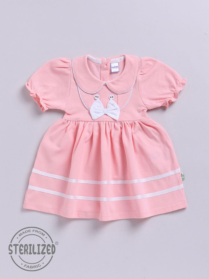 Moms Love Infant Girls Peter Pan Collar Puff Sleeve Fit & Flare Dress