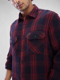 SPYKAR Men Slim Fit Opaque Checked Spread Collar Casual Shirt