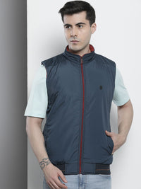 The Indian Garage Co Men Sleeveless Zip-Front Reversible Bomber Jacket