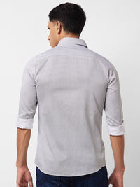 SPYKAR Slim Fit Textured Self Design Opaque Cotton Casual Shirt