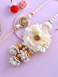 Voylla Unisex Set of 2 Pearls & Kundan Embellished Bhaiya-Bhabhi Rakhis