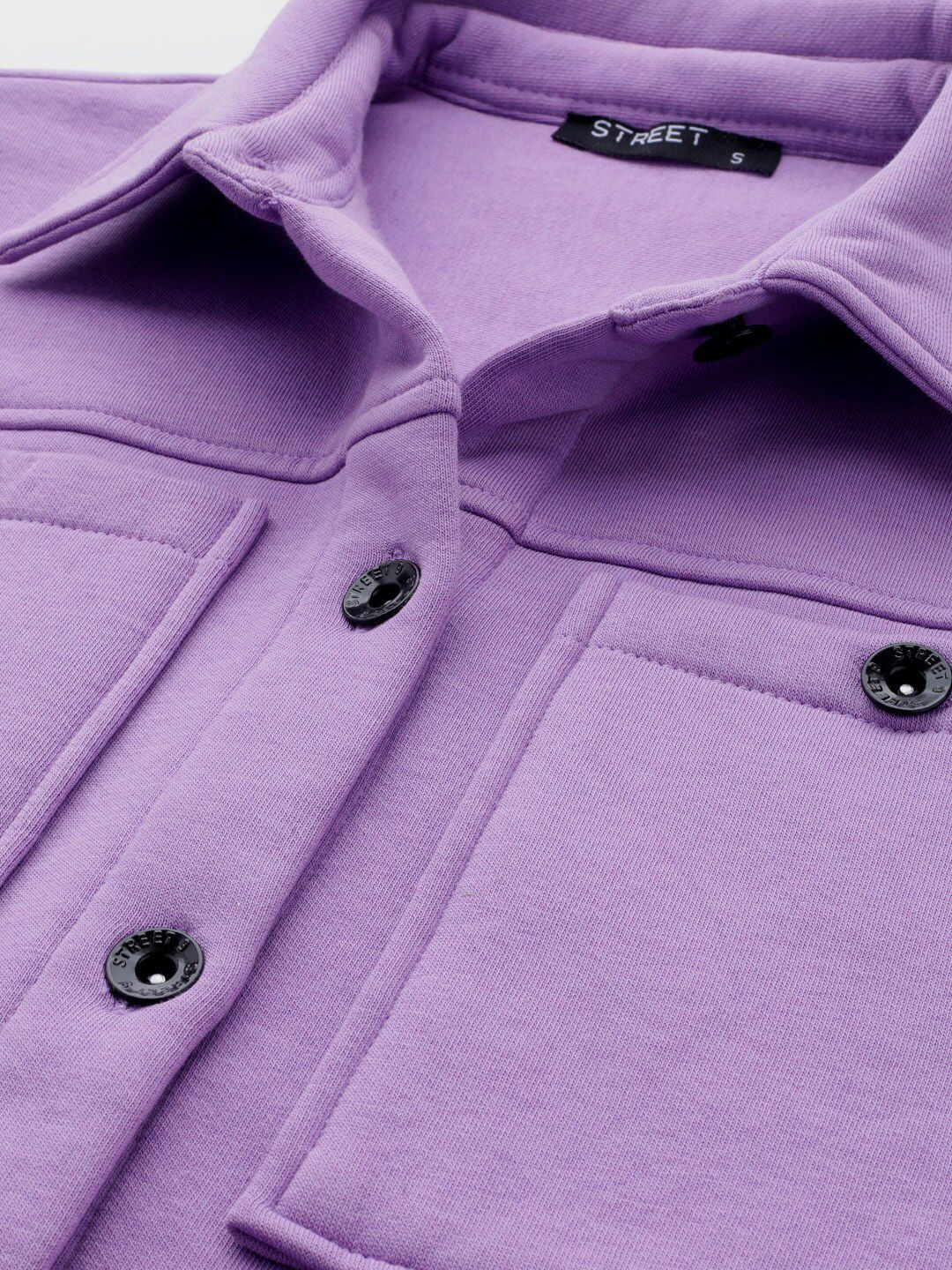 STREET 9 Women Lavender Solid Lightweight Crop Tailored Jacket