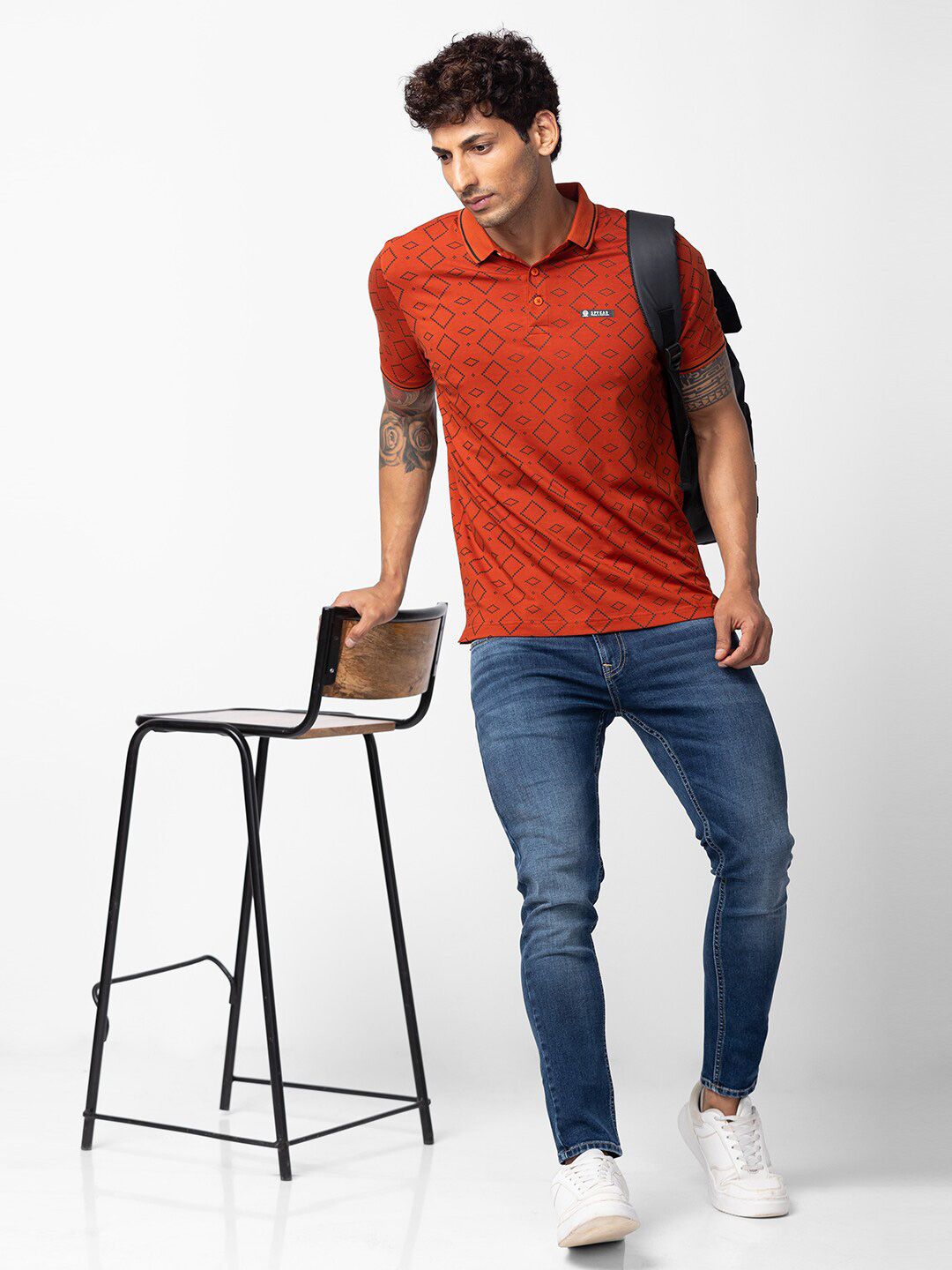 SPYKAR Men  Printed Polo Collar Slim Fit T-shirt