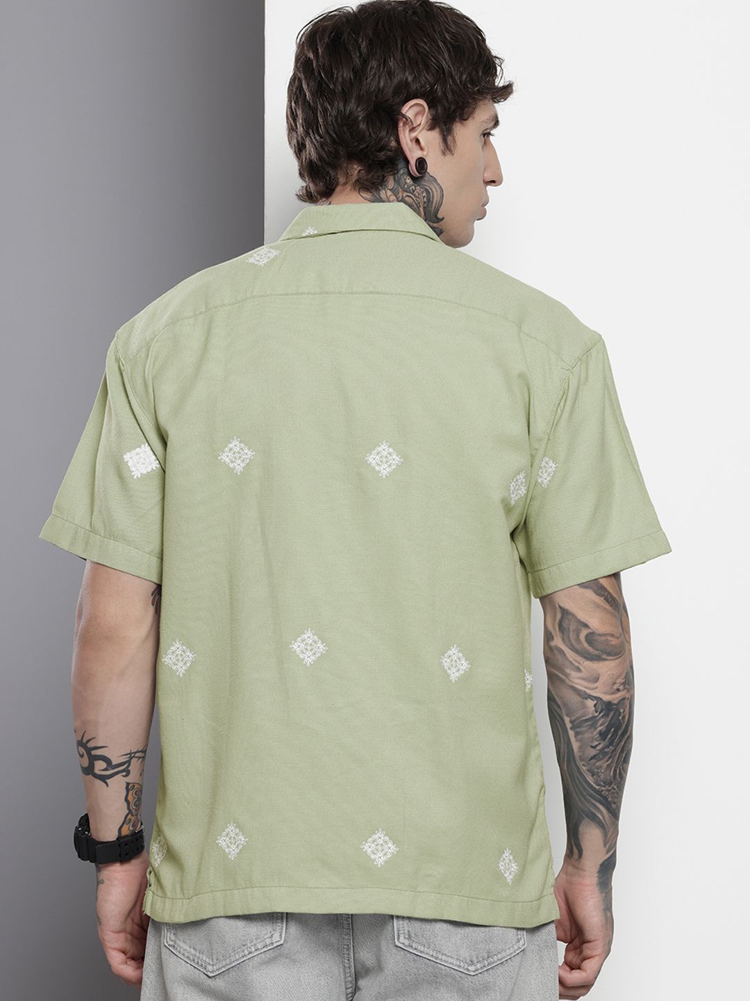 The Indian Garage Co Self Design Relaxed Fit Casual Shirt