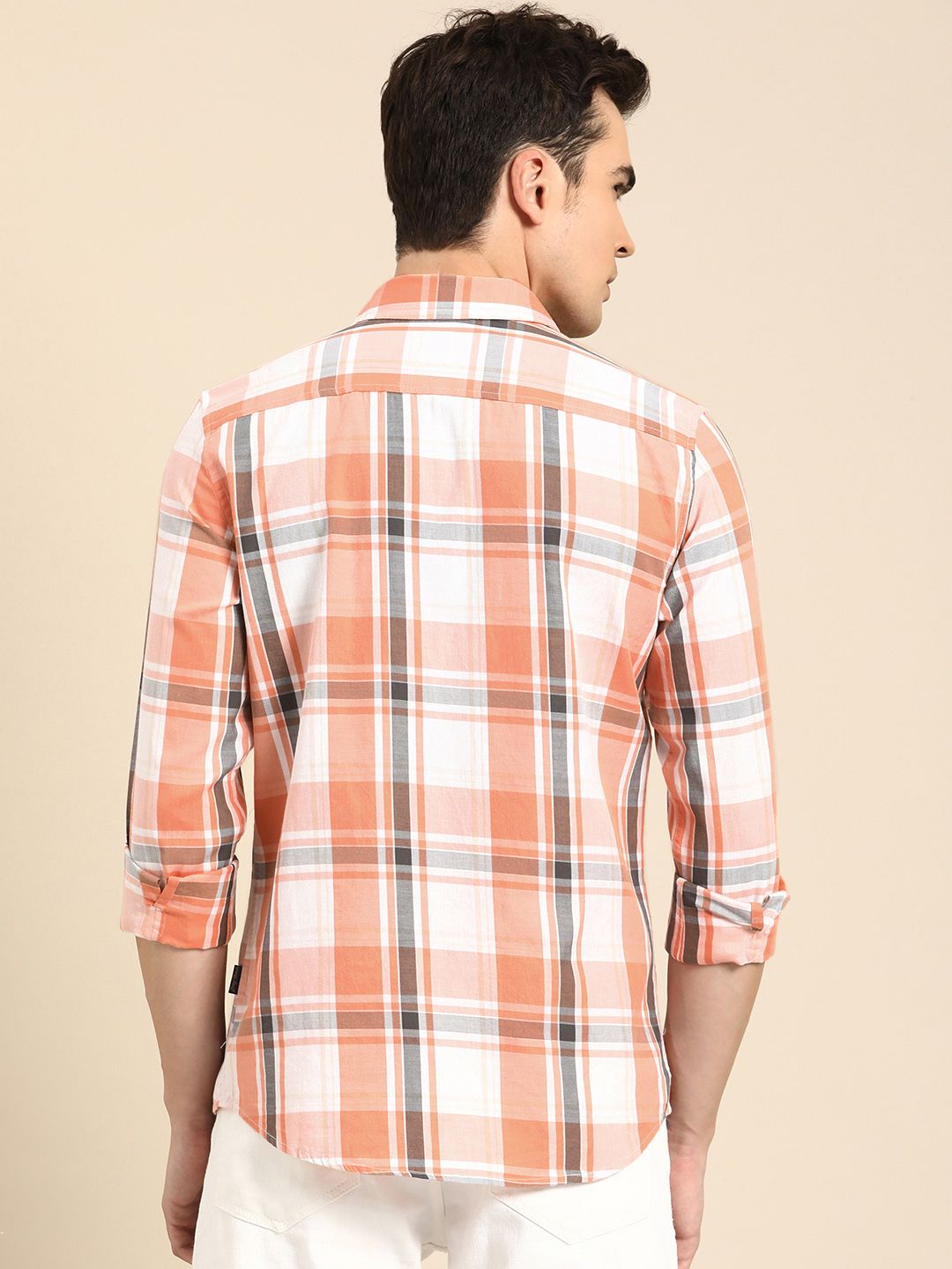 Being Human Pure Cotton Slim Fit Checked Casual Shirt