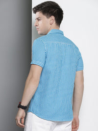 The Indian Garage Co Men Slim Fit Grid Tattersall Checked Casual Shirt
