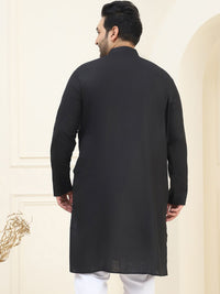 SOJANYA PLUS Size Men Black Pure Cotton Kurta