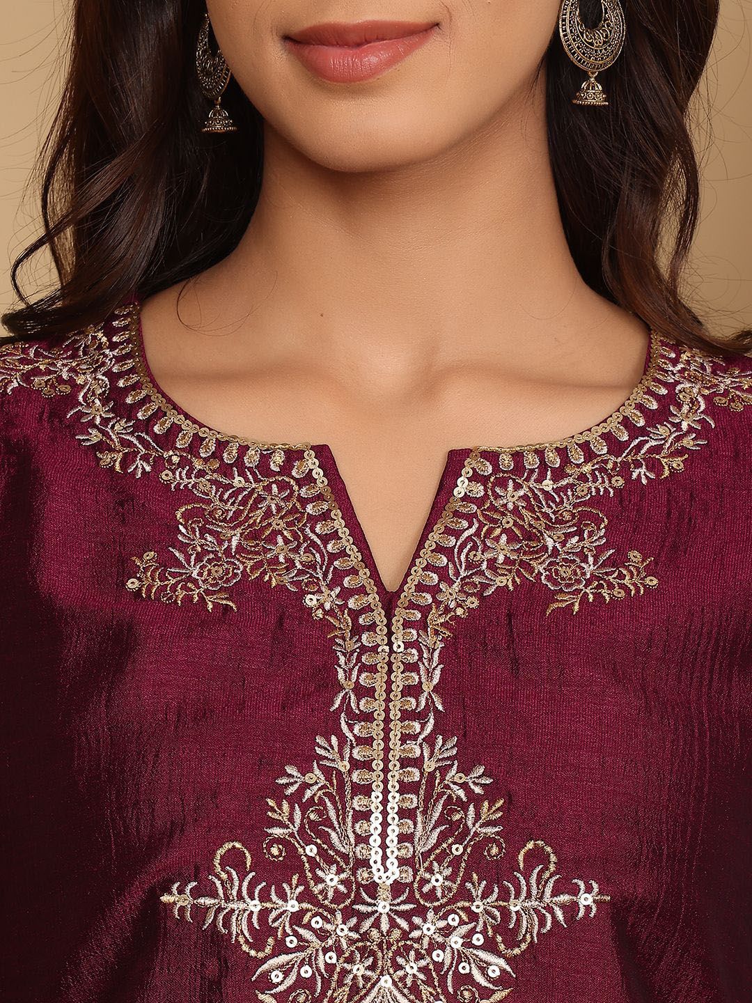 Varanga Ethnic Motifs Embroidered Regular Kurta with Trousers & Dupatta
