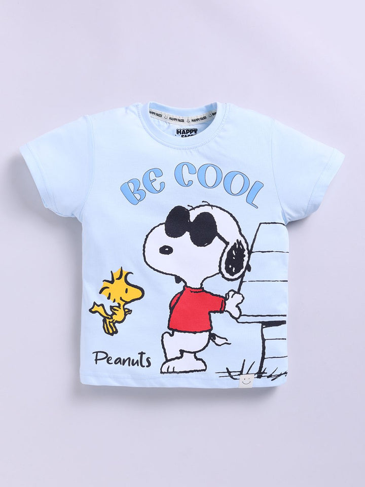 Happy Faces Boys Snoopy Printed Pure Cotton T-shirt