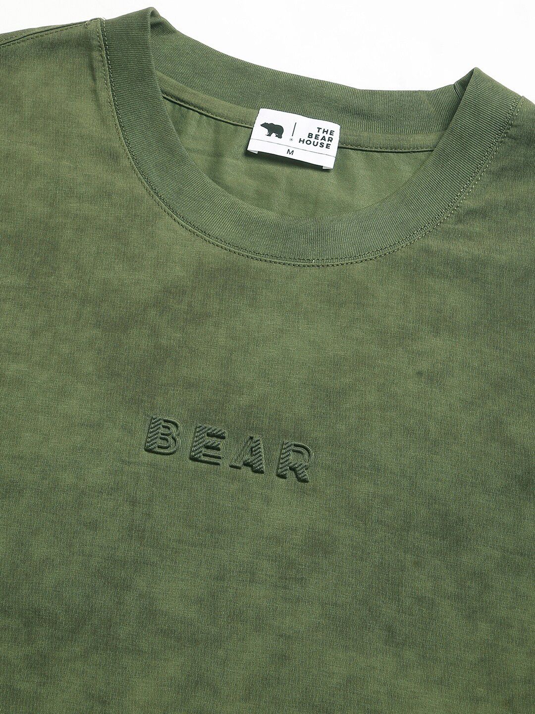 THE BEAR HOUSE Men Self Design Round Neck Tshirt