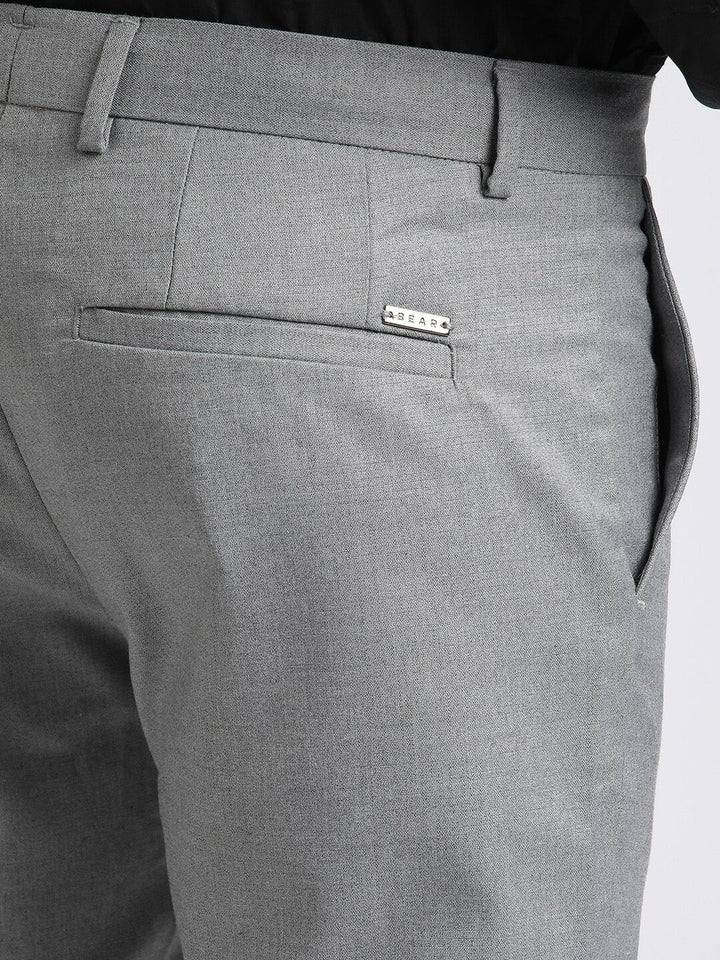 THE BEAR HOUSE Men Solid Tapered Fit Mid-Rise Formal Trousers