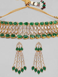 Rubans 22k Crystal Emerald & White Cubicziicronia Set Juelan Choker Studded