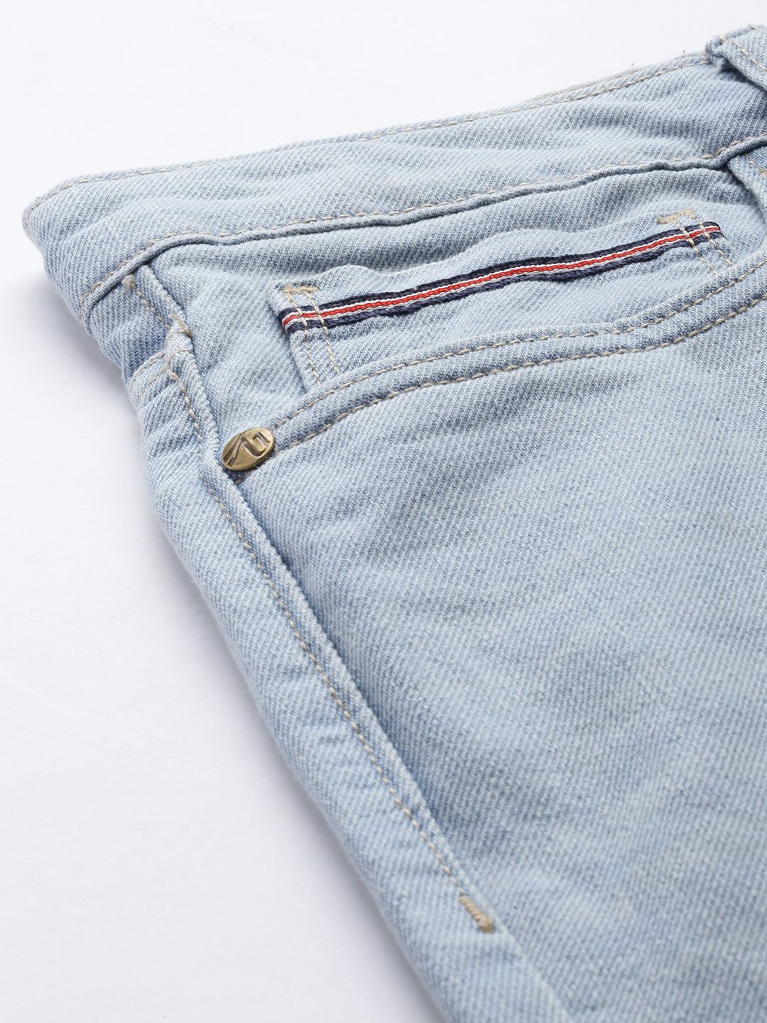 The Indian Garage Co Men Pure Cotton Dad Fit Highly Distressed Jeans