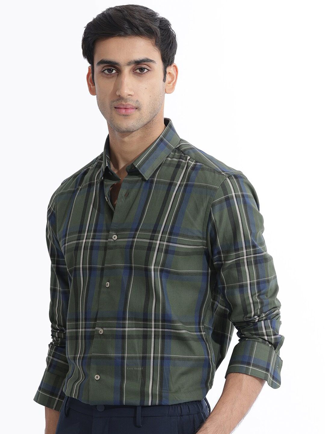 RARE RABBIT Men Cosen Slim Fit Checked Cotton Shirt