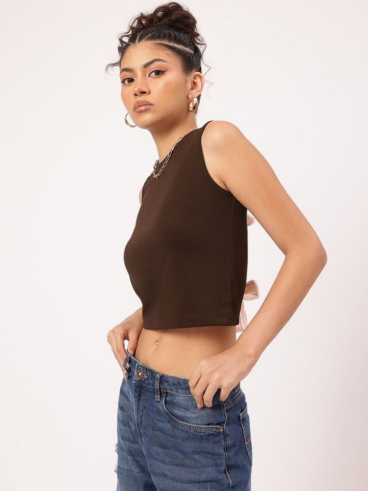 DressBerry Bow Tie Back Beauty Crop Top
