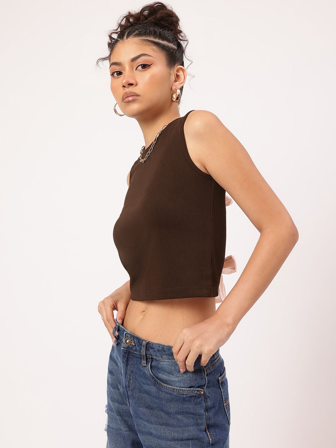 DressBerry Bow Tie Back Beauty Crop Top