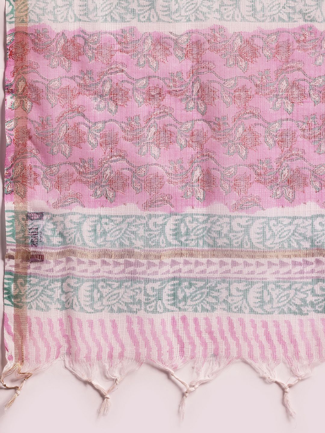 Libas Printed Regular Gotta Patti Pure Cotton Straight Kurta with Trousers & Dupatta