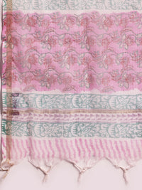 Libas Printed Regular Gotta Patti Pure Cotton Straight Kurta with Trousers & Dupatta