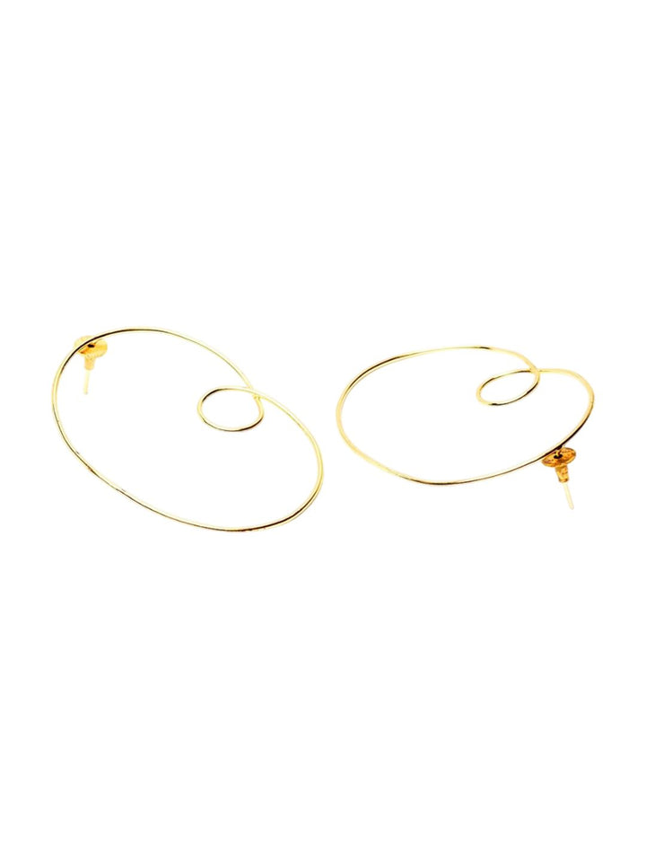 Anouk Gold Plated Cubic Zirconia Studded Contemporary Drop Earrings