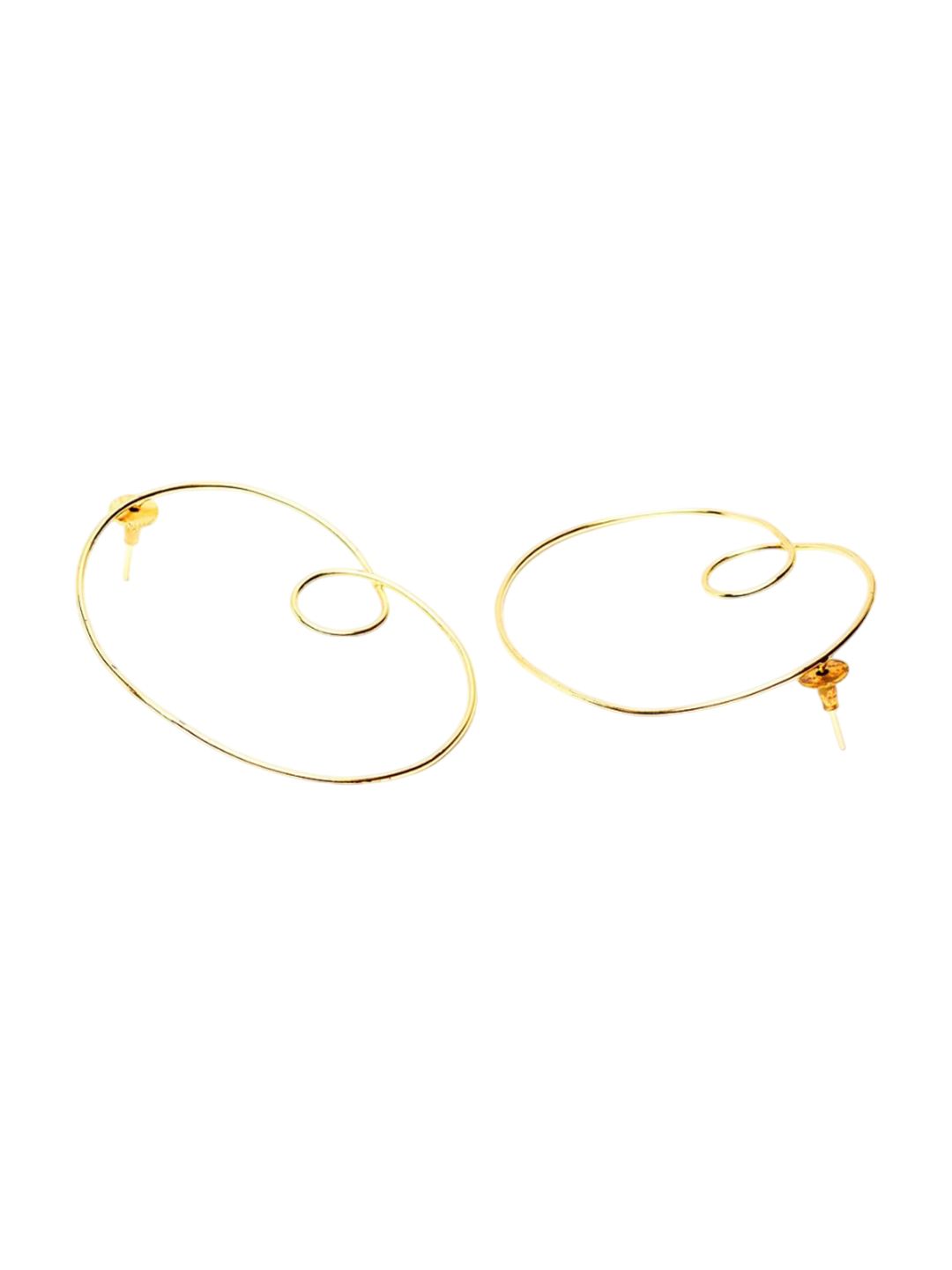 Anouk Gold Plated Cubic Zirconia Studded Contemporary Drop Earrings
