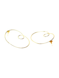 Anouk Gold Plated Cubic Zirconia Studded Contemporary Drop Earrings