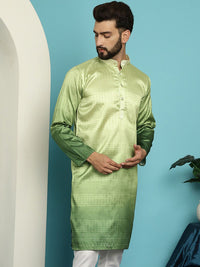SOJANYA Motif Etnik Rekaan Tenunan Jacquard Mandarin Collar Straight Kurta