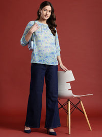 all about you Floral Print Semi Sheer Top