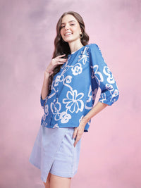 DressBerry Floral Printed Shirt-Style Top