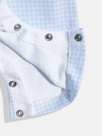 Moms Love Infant Boys Checked Pure Cotton Romper