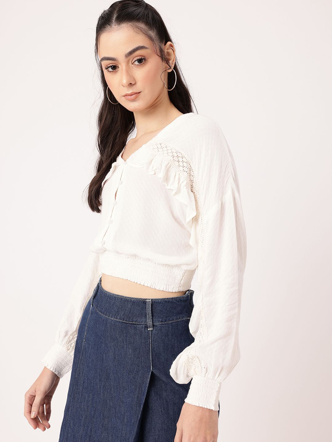DressBerry Everyday Essential Ruffled Blouson Top