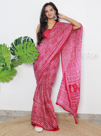 Saree mall Leheriya Printed Poly Cotton Leheriya Ready to Wear Saree