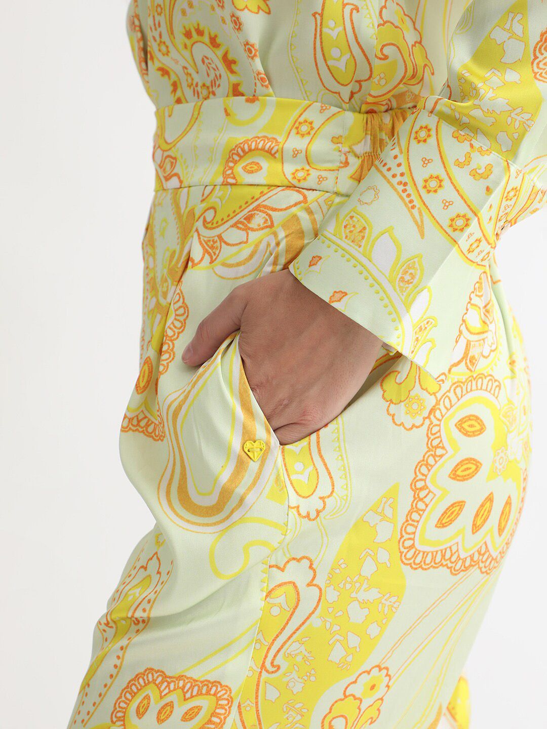 RAREISM Women Paisley Print Satin Trousers