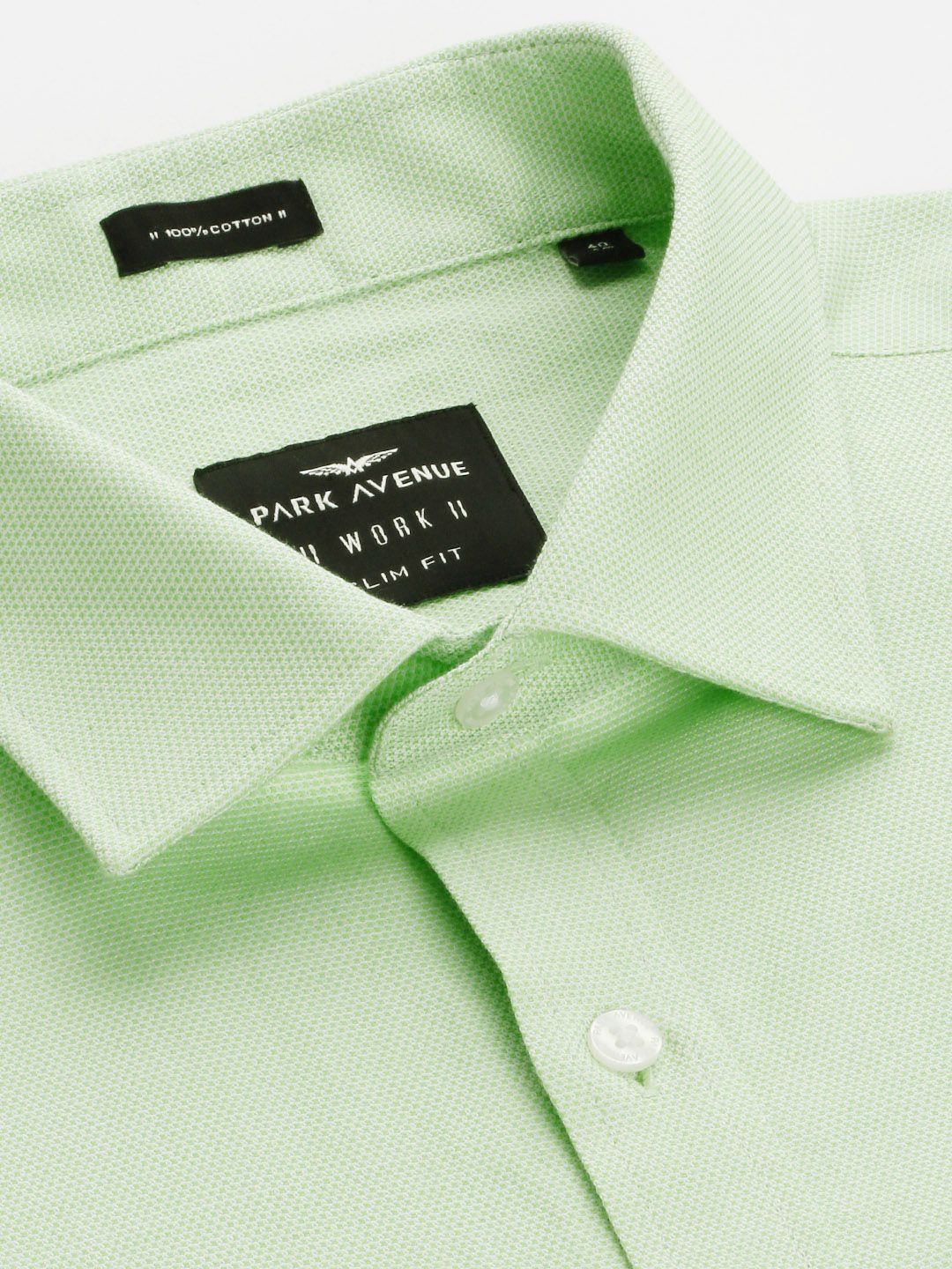 Park Avenue Men Slim Fit Micro Ditsy Opaque Self Design Pure Cotton Formal Shirt