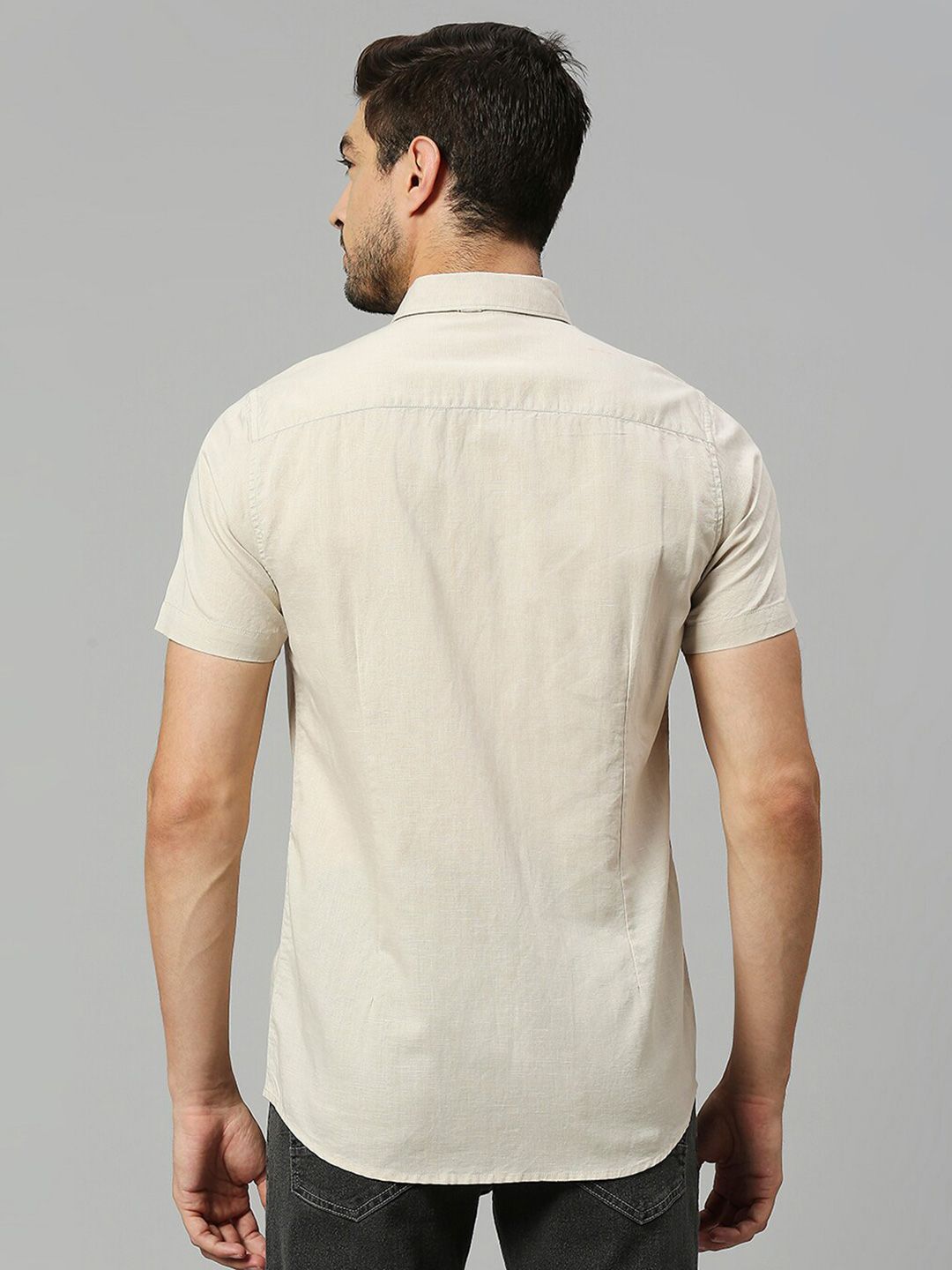 Thomas Scott Classic Slim Fit Opaque Cotton Linen Casual Shirt