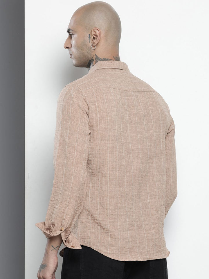 The Indian Garage Co Slim Fit Striped Casual Shirt