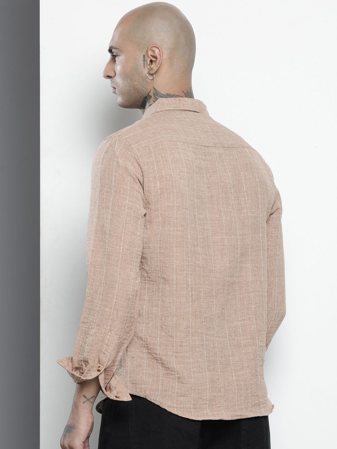 The Indian Garage Co Slim Fit Striped Casual Shirt