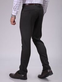The Indian Garage Co. X Luxe Men Slim Fit Self Design Textured Formal Trousers
