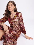 DressBerry Summer Sorbet Animal Print Midi Empire Dress