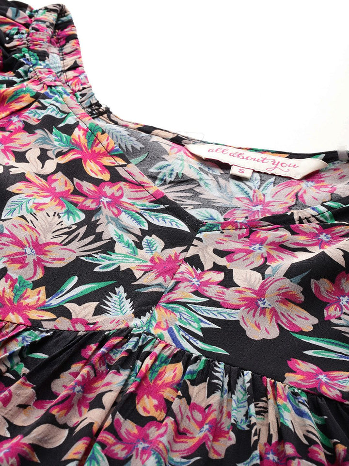 all about you Floral Print Sweetheart Neck Empire Dress