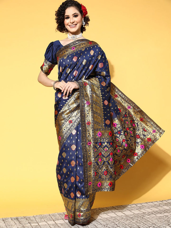 Saree mall Ethnic Motifs Saree With Woven Design Border